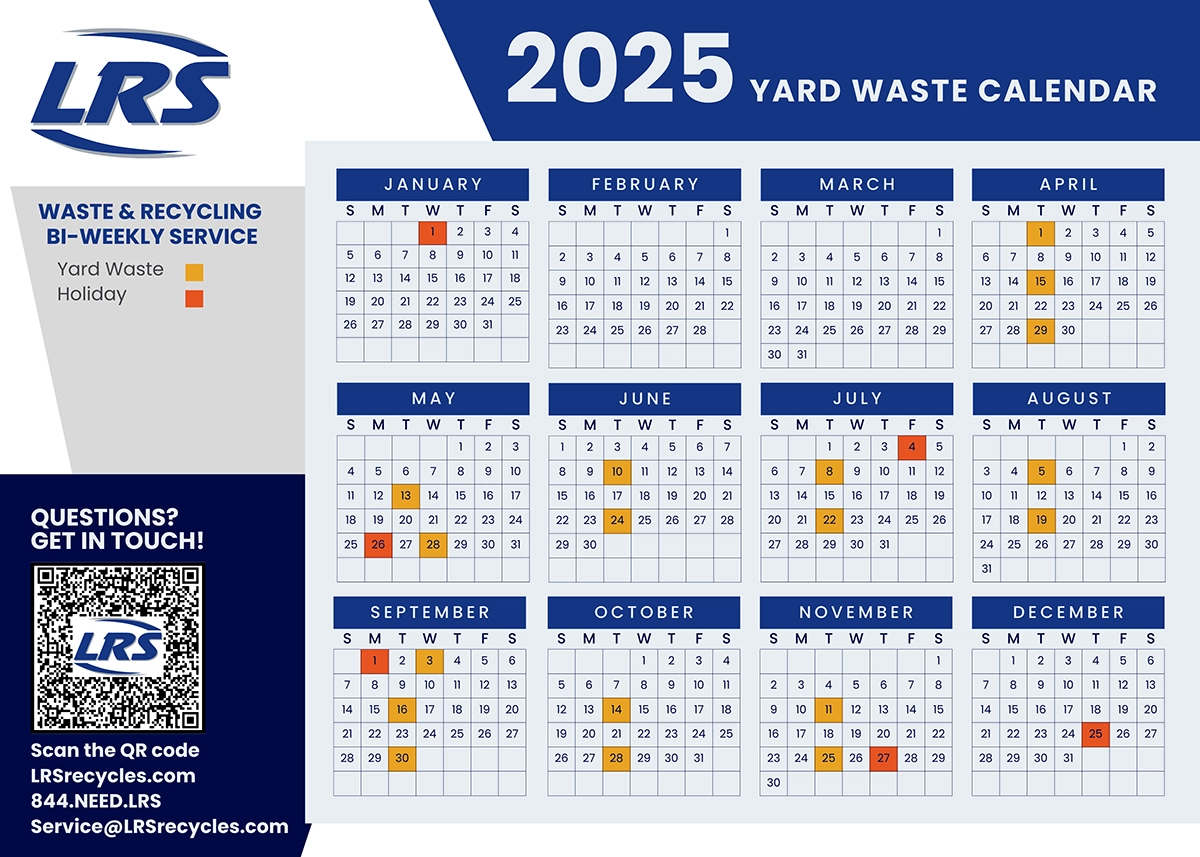 2025 Yard Waste Calendar